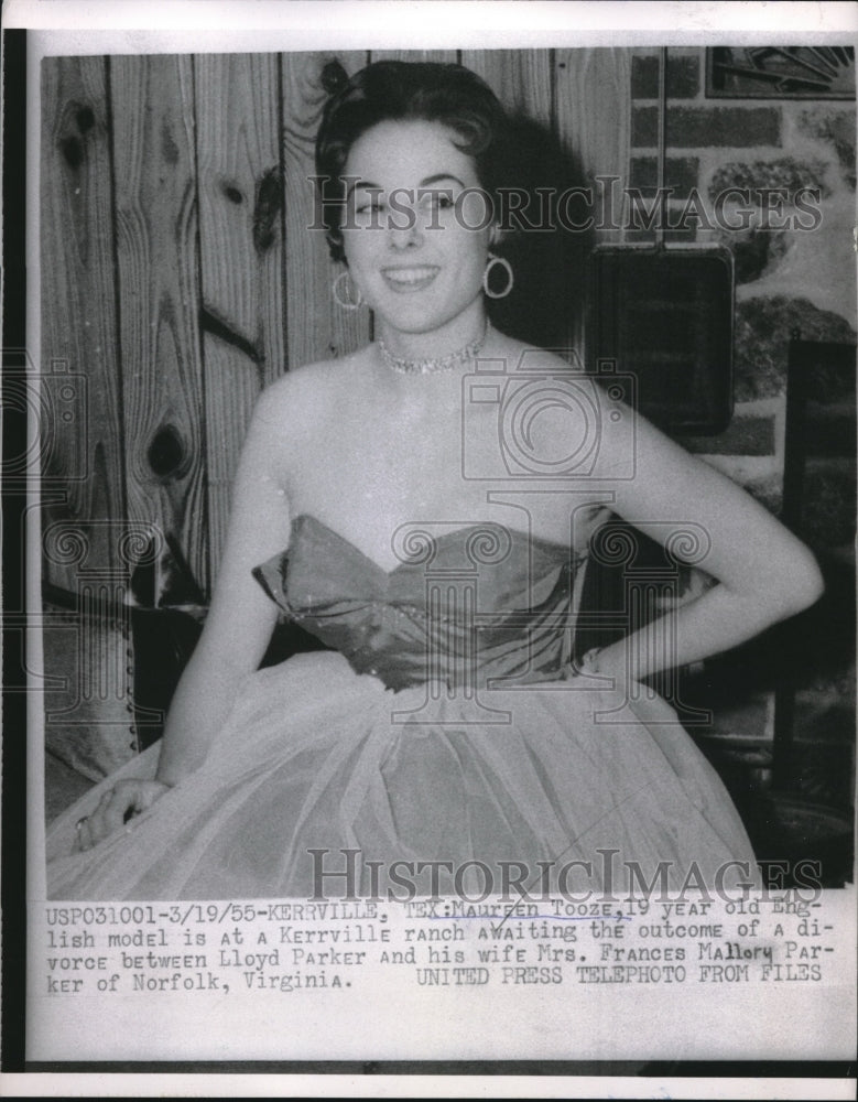 1955 Press Photo Maureen Tooze, 19 Year Old English Model - neb94850 - Historic Images