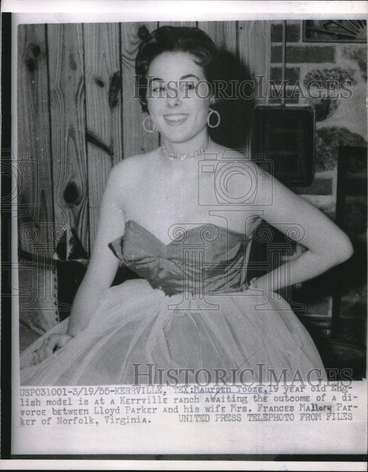 1955 Press Photo Maureen Tooze, 19 Year Old English Model - neb94850 - Historic Images