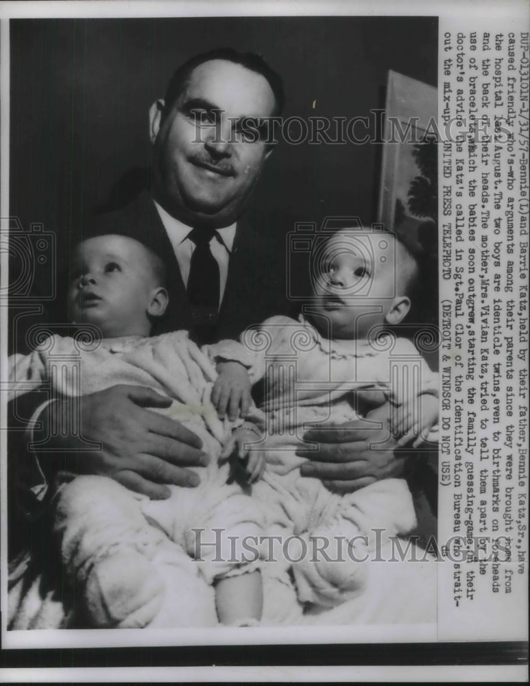 1957 Bennie and Barrie Katz and father Bennie Sr  - Historic Images