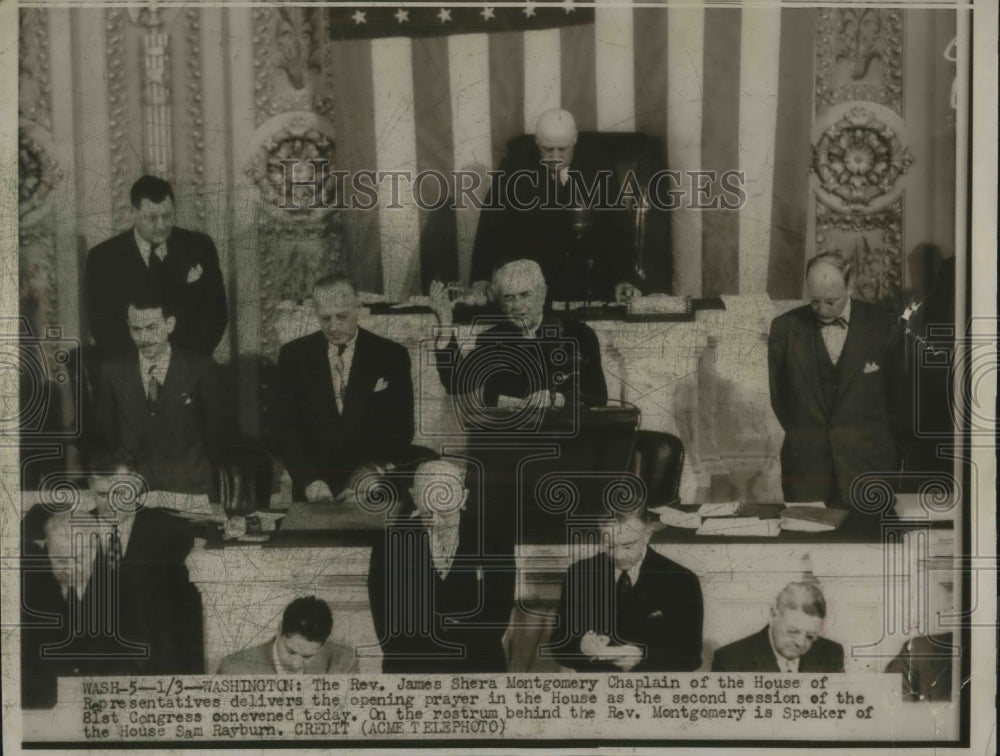 1950 House of Representatives Rev. Montgomery opens new session - Historic Images