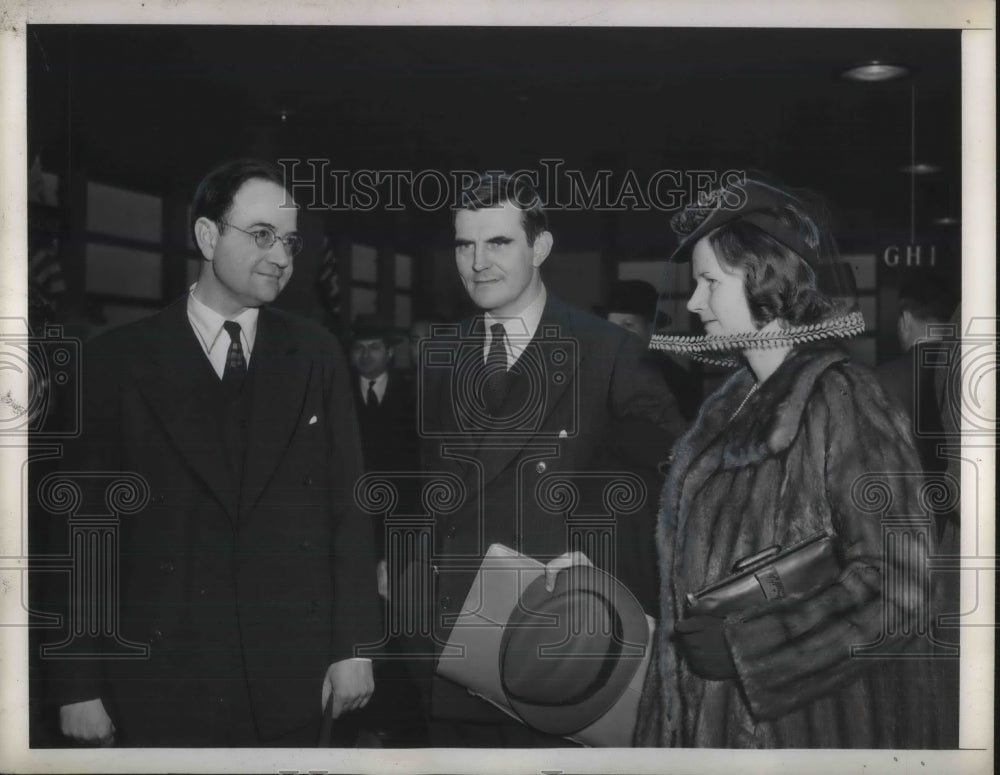 1941 Press Photo politician John Gilbert Winant & wife with Ben Cohen - Historic Images