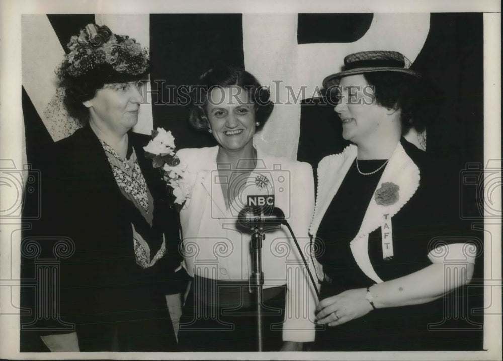 1940 Press Photo Hazel Vandenberg Frank Gannett and Martha Taft at a convention - Historic Images