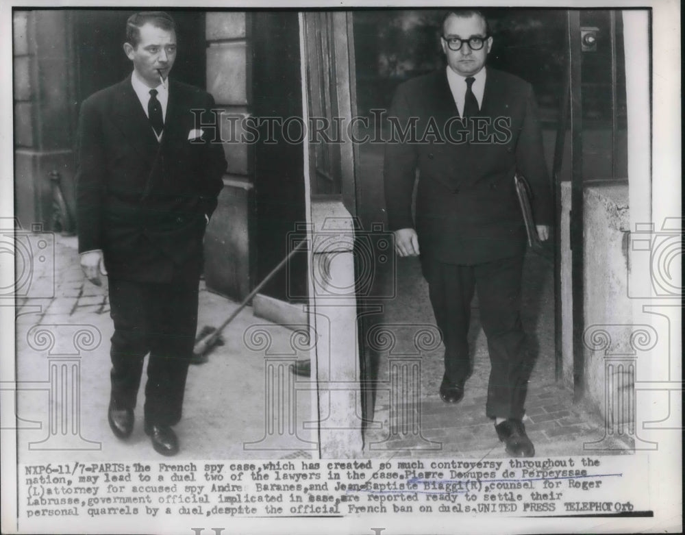 1954 Lawyers Pierre Dewupes de Perpeyssee and Jean - Historic Images