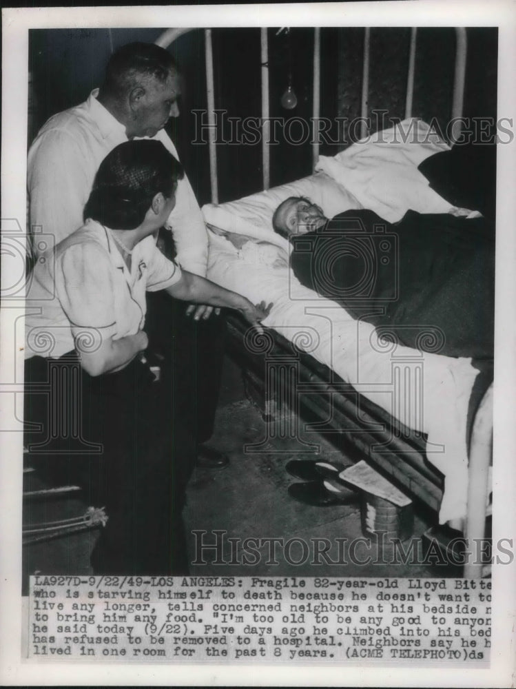 1949 Press Photo Lloyd Bitte Starving himself to death - neb95590-Historic Images