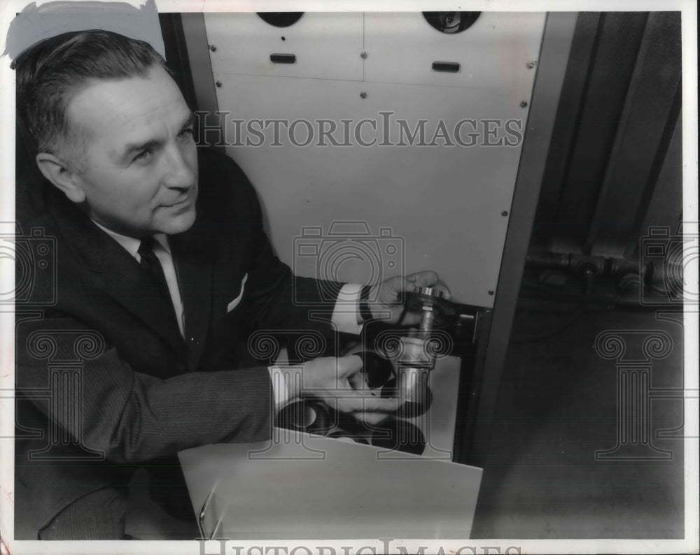 1966 Press Photo Electric Monitoring Device Takes Pollution Pulse - neb95948-Historic Images