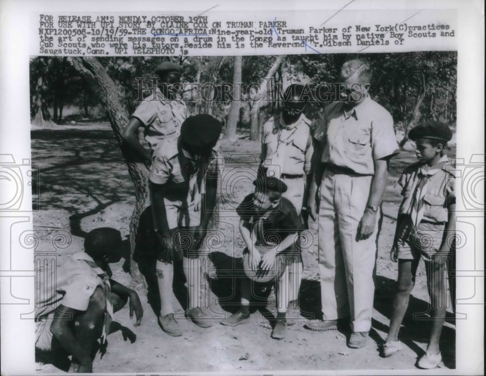 1959 9 yr old Truman Parker learning the art of sending message-Historic Images