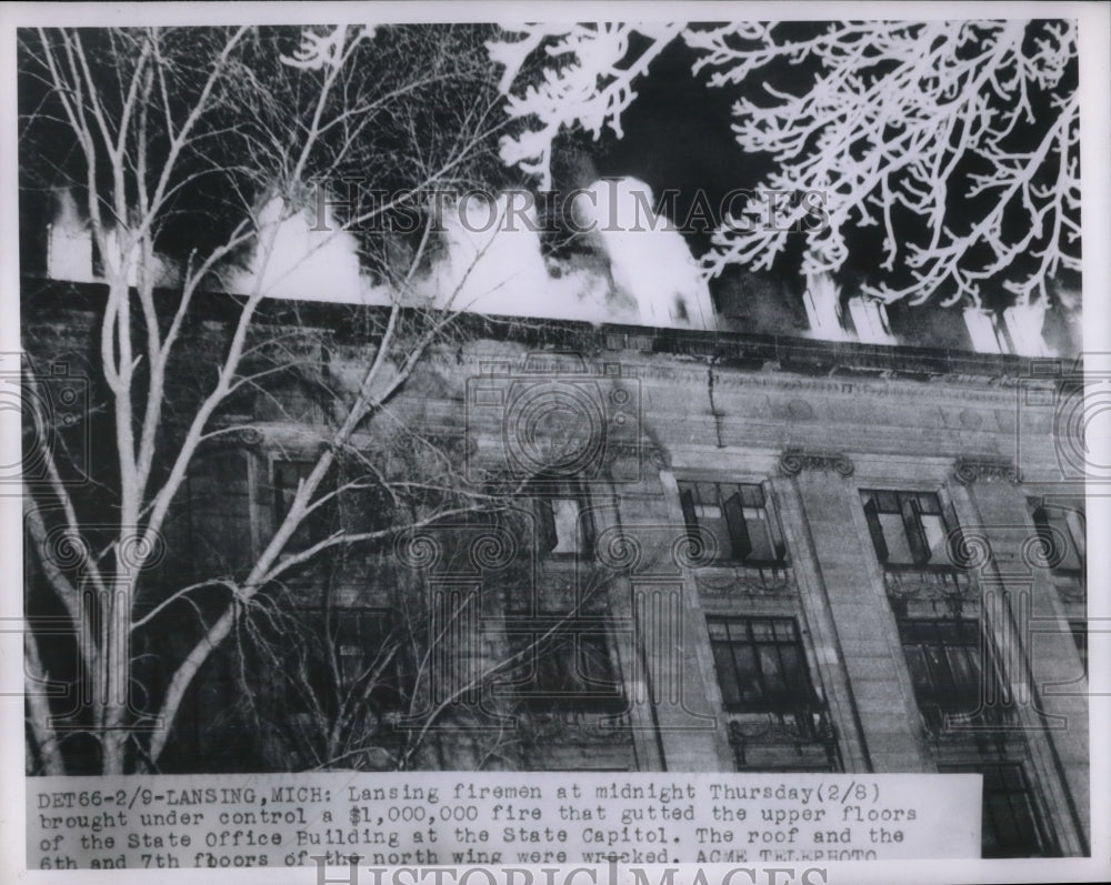 1951 Press Photo Lansing Firemen Brought Under Control A $1,000,000 Fire - Historic Images