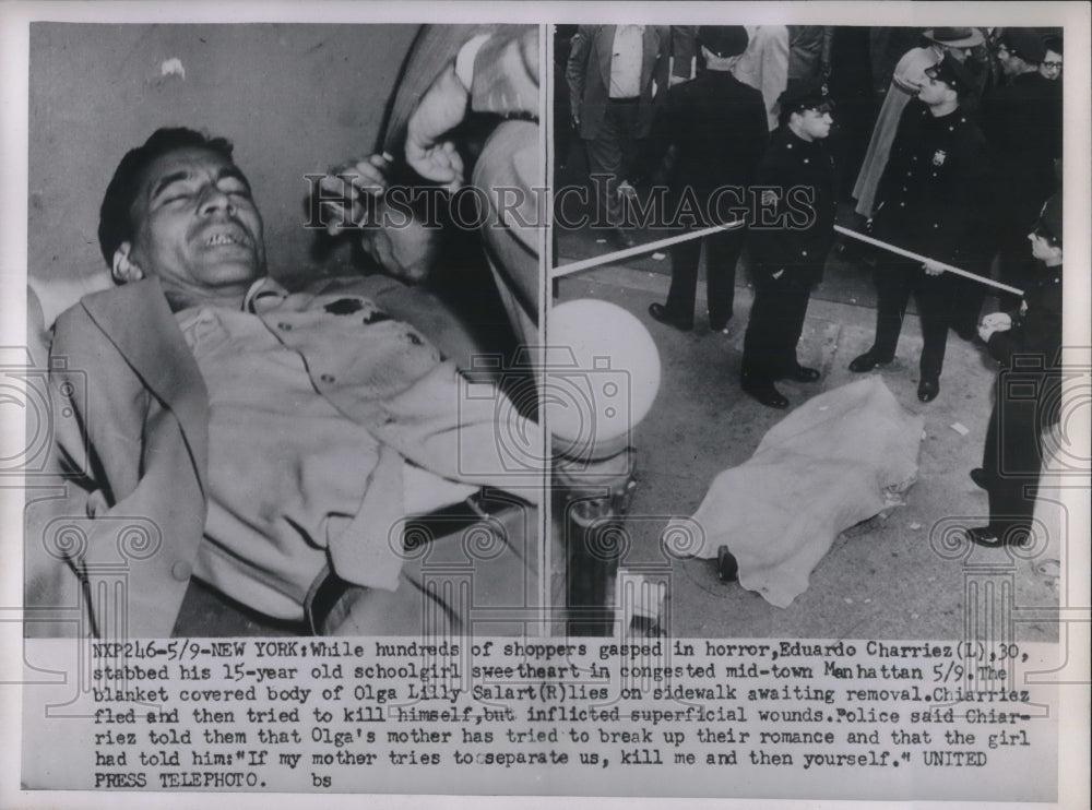 1962 Press Photo Scene after Eduardo Charriez killed his 15 year old girlfriend.-Historic Images