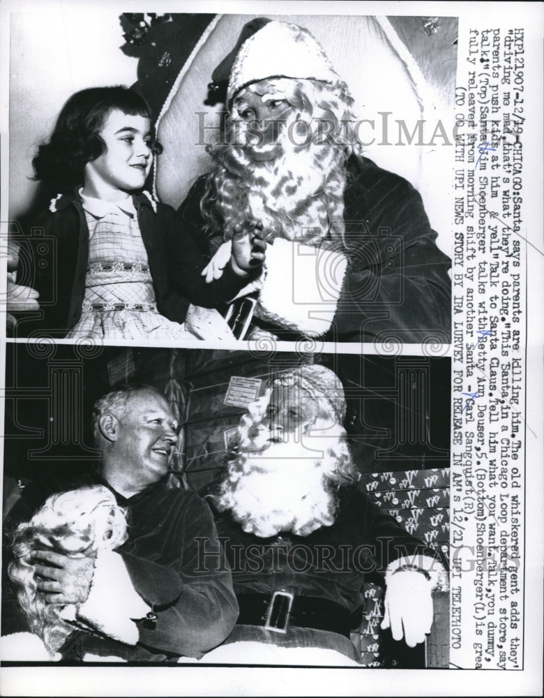 1959 Press Photo Santa Clause on Chicago Loop Department Store - neb96619 - Historic Images