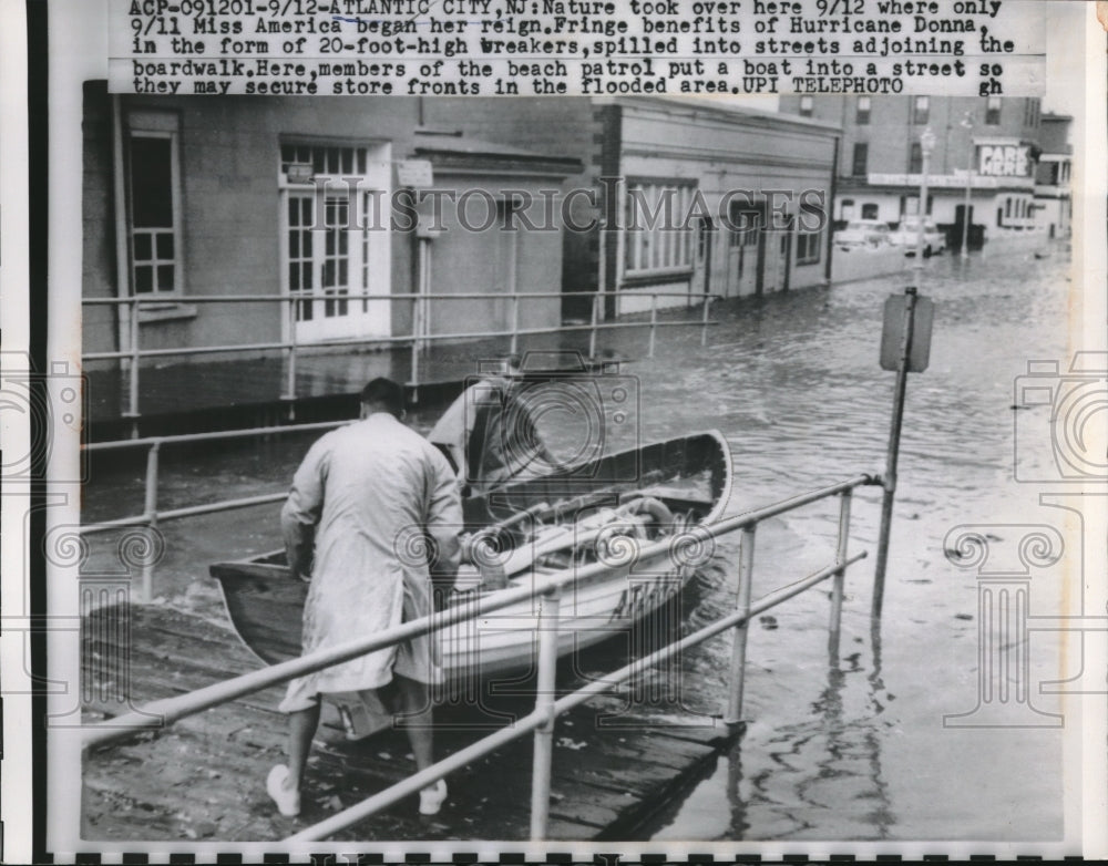 1960 Press Photo Atlantic City,NJ Hurrican Donna causes flooding - neb96857 - Historic Images