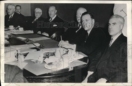 1938 Press Photo Nathan Miller, M. Taylor, James Farrell, B. Fairless, Pres. - Historic Images