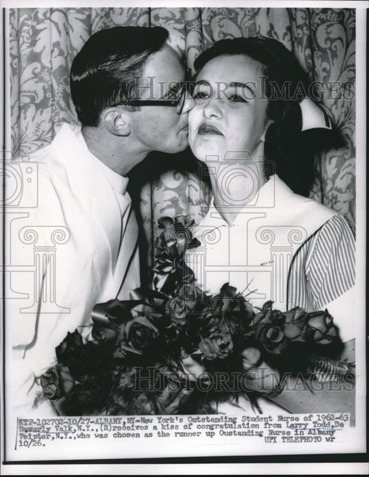 1962 Press Photo Albany, NY Student Nurse Beverly Valk & Larry Todd-Historic Images