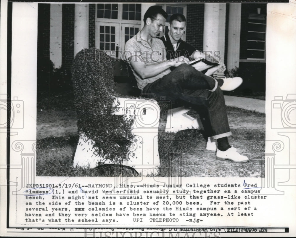 1961 Press Photo Raymond, Miss Hinds Jr College, Fred Simmons, D Westerfield - Historic Images