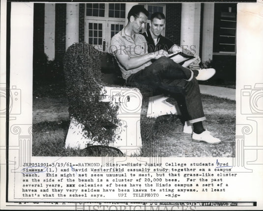 1961 Press Photo Raymond, Miss Hinds Jr College, Fred Simmons, D Westerfield - Historic Images