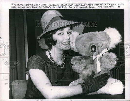 1961 Press Photo NYC, Rosemary Stanten "Miss Australia" - Historic Images
