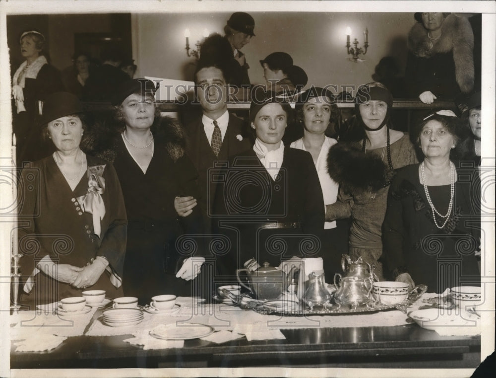 1932 Press Photo GOP Candidates Attend Tea, Mrs. Sheffield, Mrs. Pratt, W. Mack - Historic Images