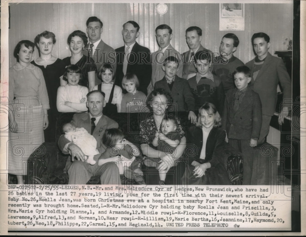 1955 Mr. and Mrs. helodore Cyr and children  - Historic Images