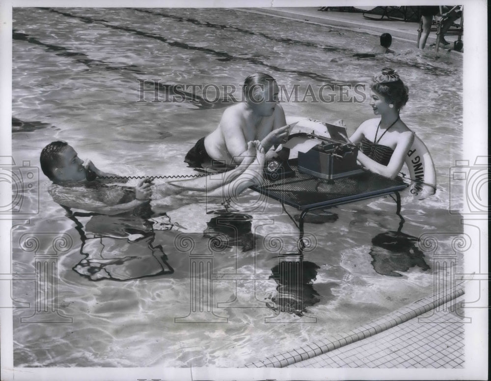 1936 Press Photo Chicago, Ill. Jeff Gottschalk, Dan Baldwin, P Ryan i,swimming-Historic Images