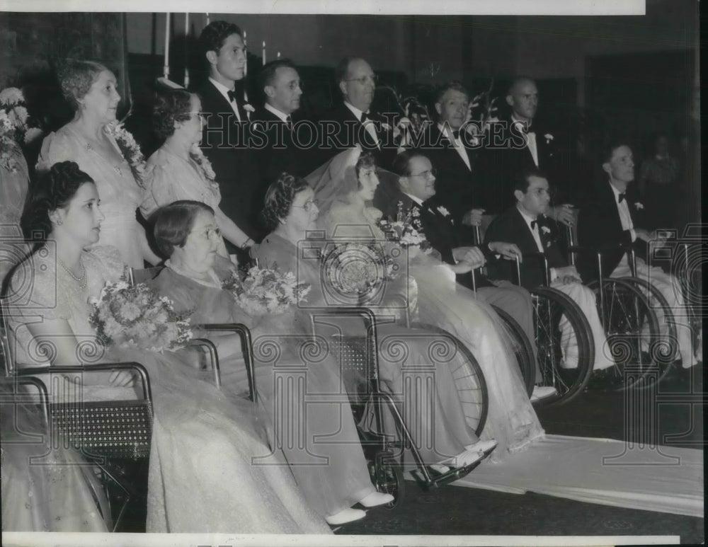 1939 Press Photo Los Angeles Viola Slocum Roy Short Married In Wheelchair-Historic Images