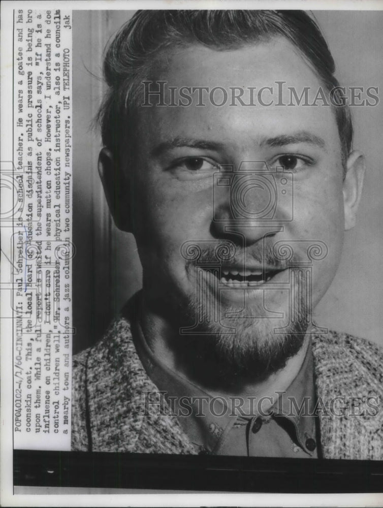 1960 Press Photo Cinncinati, Paul Schreiber, teacher of P.E. - Historic Images