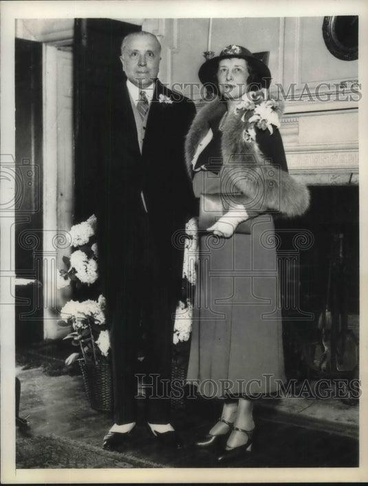 1933 Press Photo Mr Alexander Gordon & His Bride Former Mrs J Wilmer Biddle - Historic Images