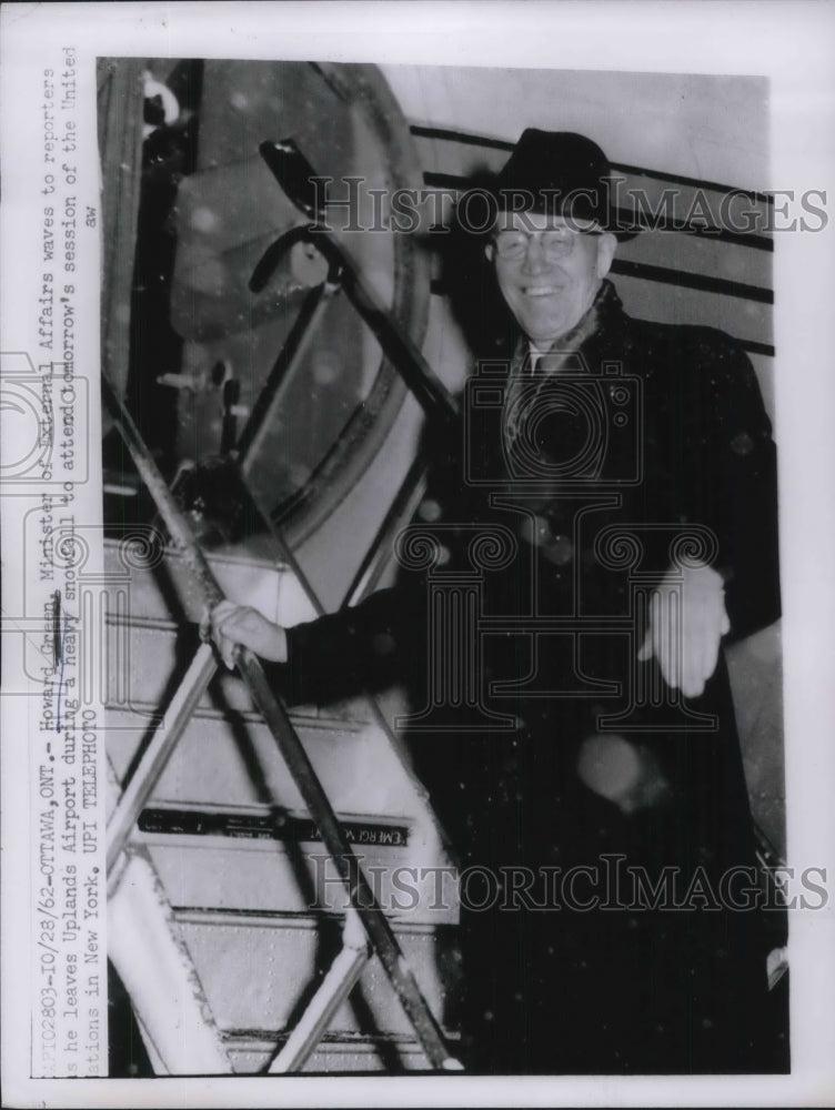 1962 Press Photo Ottawa Ontario Howard Green Minister External Affairs - Historic Images