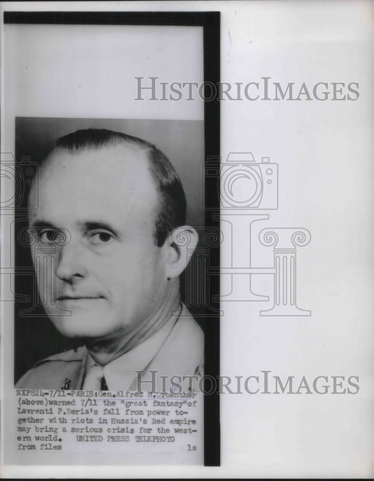1953 Paris General Alfred Gruenther Military Official - Historic Images