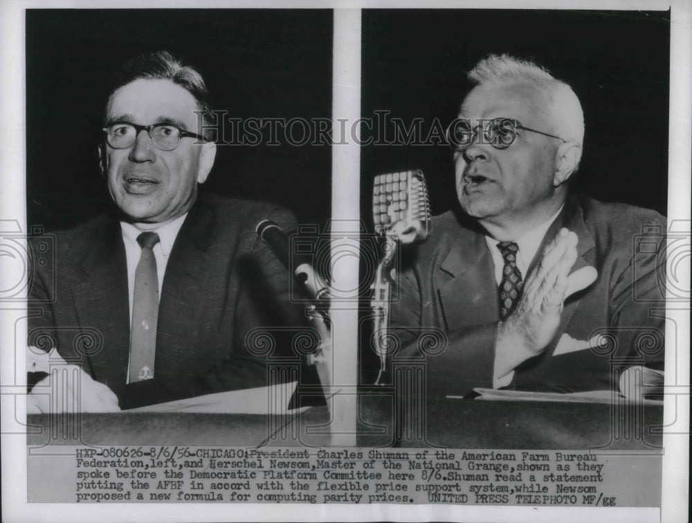 1956 American Farm Bureau pres. Shuman speaks at Democratic conv. - Historic Images