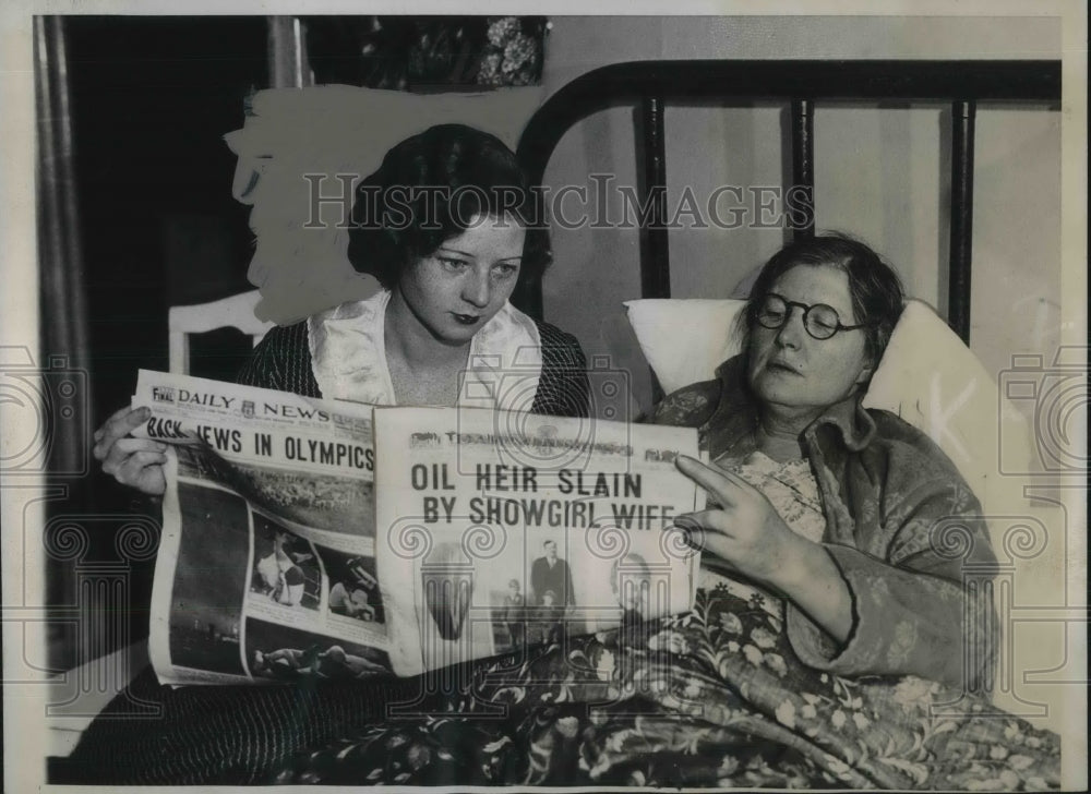 1933 Press Photo Mrs. Amy Smith with her daughter, Vivian - Historic Images