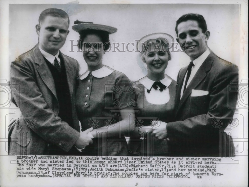 1955 Richard Saffir, Meryl Stephans, Mr. and Mrs. Mark Schumann - Historic Images