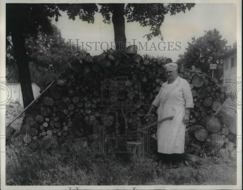 1928 Press Photo Herbert Hoover birthplace where he chopped wood - Historic Images