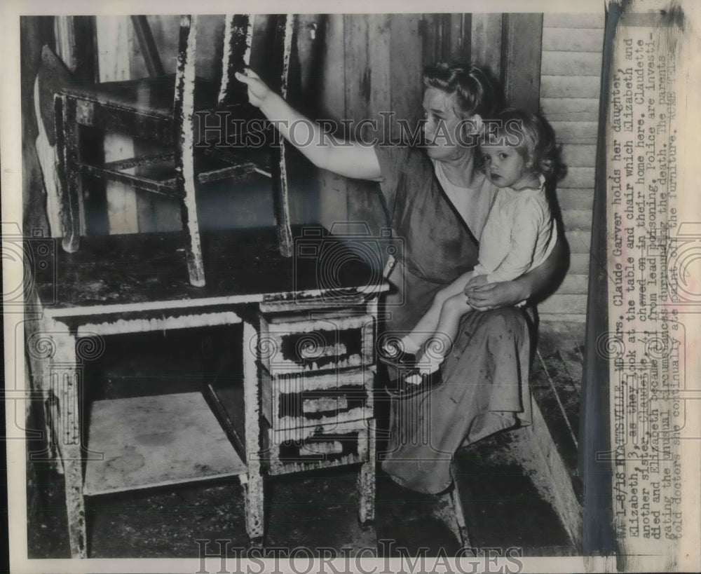 1949 Press Photo Police Investigate Garver Lead Poisoning Case in Maryland - Historic Images