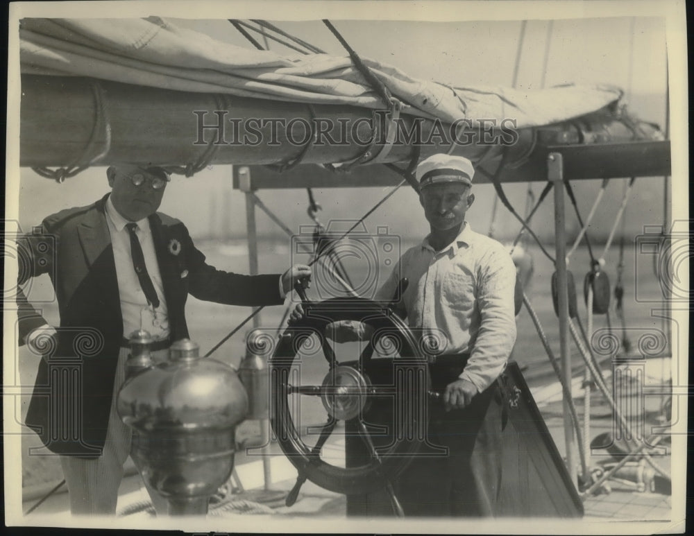1923 Press Photo ASnta Barbara, Cal mayor JE Sloan &amp; Capt Eugene Overton - Historic Images