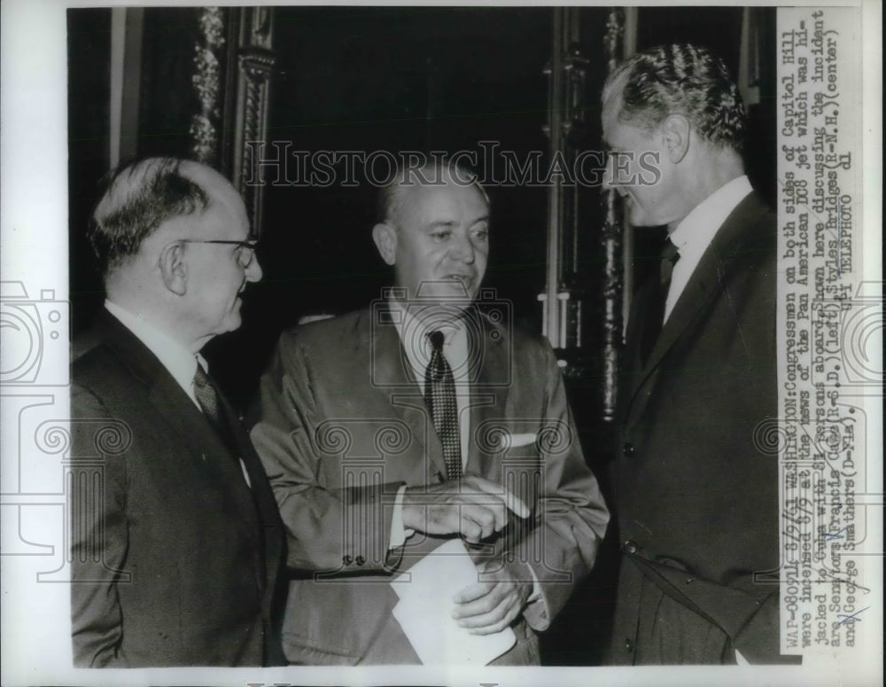 1961 Press Photo D.C. Senators F Cage,S Bridges & G Smathers-Historic Images