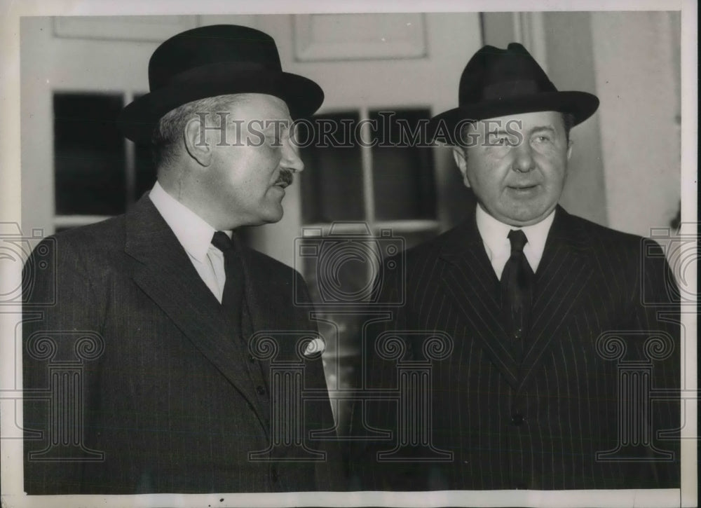 1937 Press Photo KArl Lindemann Hans Dieckhoff North German Lloyd Lines - Historic Images