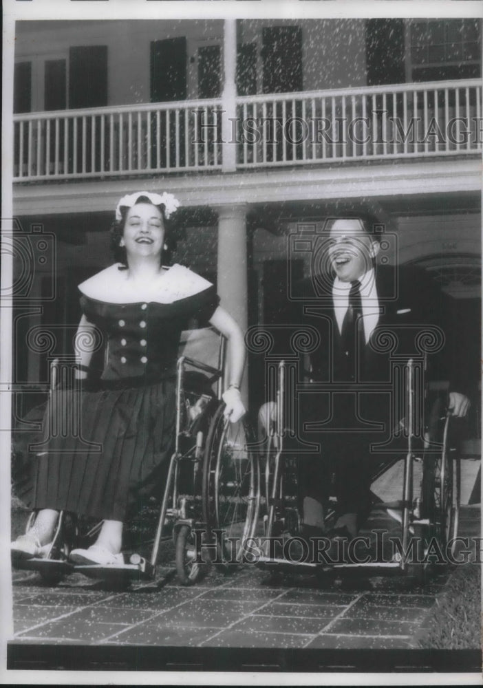 1957 Donald Dee Glyn Handicapped Couple Married - Historic Images