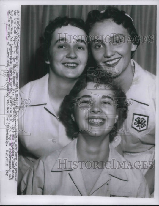 1956 Press Photo Washington National Club Ann Guindon Angela Heine - Historic Images
