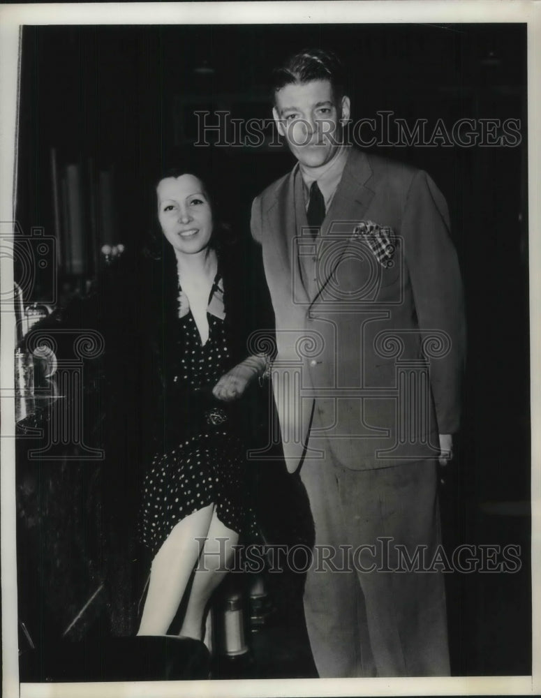 1938 Press Photo NYC, Prescott Van Wyck &amp; bride Mozellecita Stapp - Historic Images