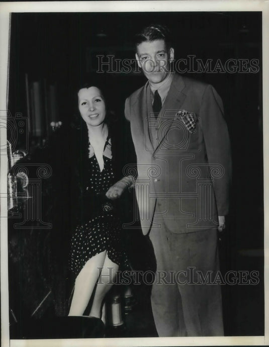 1938 Press Photo NYC, Prescott Van Wyck & bride Mozellecita Stapp - Historic Images