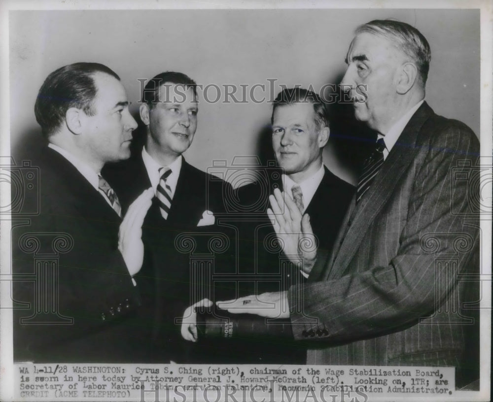 1950 Press Photo Cyrus S Ching Chairman of the Wage Stabilization - neb99684-Historic Images