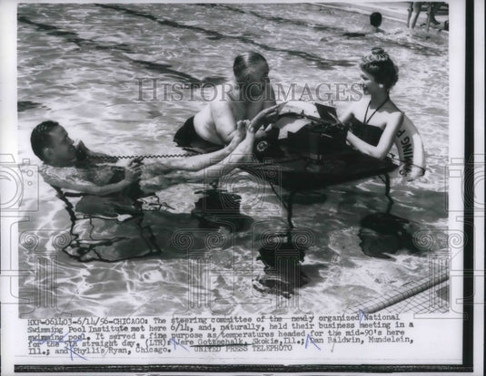 1956 Press Photo National Swimming Pool Institute Meet in Chicago - Historic Images