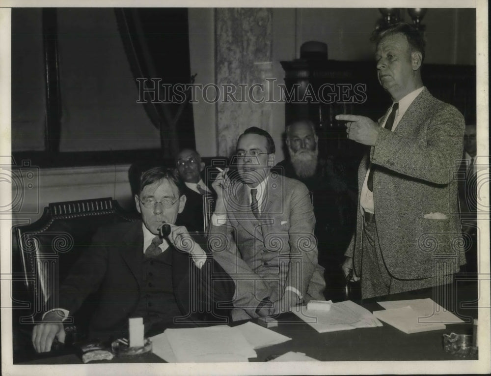 1934 Press Photo EL Graves,atty for Papago Indians, J Collier,RG Poole, - Historic Images