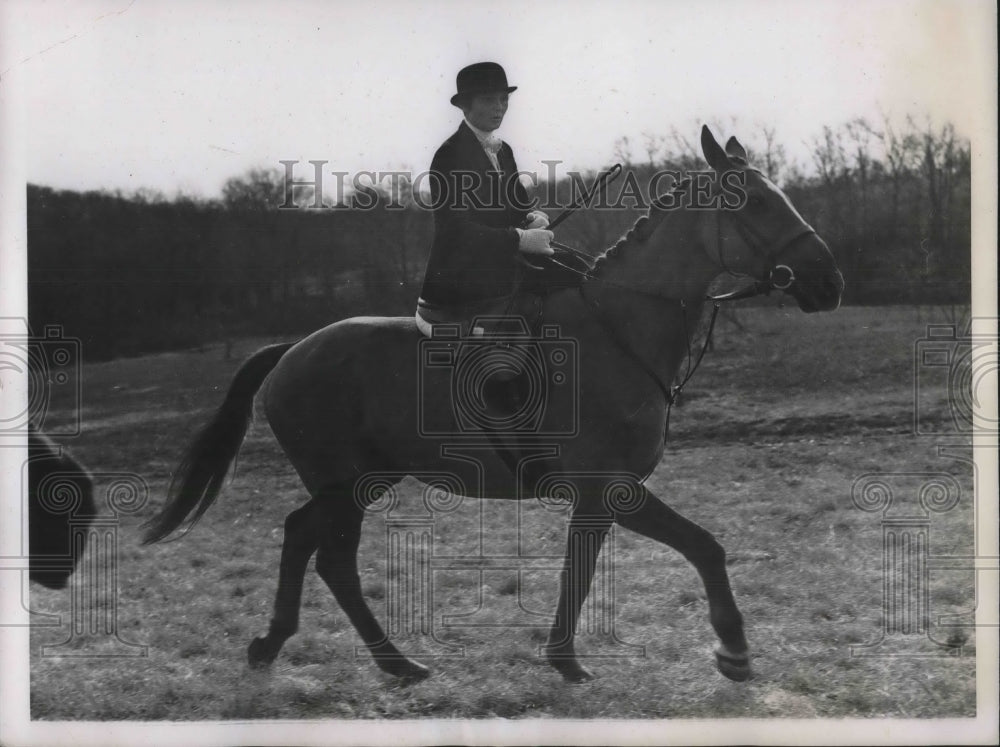 1927 Press Photo Mrs Richard Cambrill at Essex Fox Hound Hunt In NJ - Historic Images