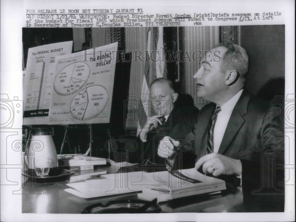 1964 Budget Director Kermit Gordon C. Douglas Dillon - Historic Images