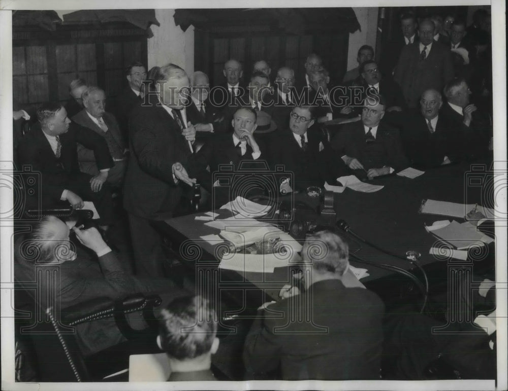 1933 Press Photo Senator David Walsh of Mass at Labor Committee - Historic Images