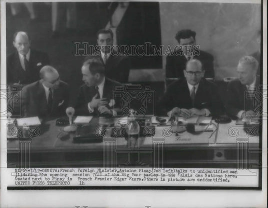 1955 Press Photo French Foreign Minister Antoine Pinay on Big Four parley - Historic Images