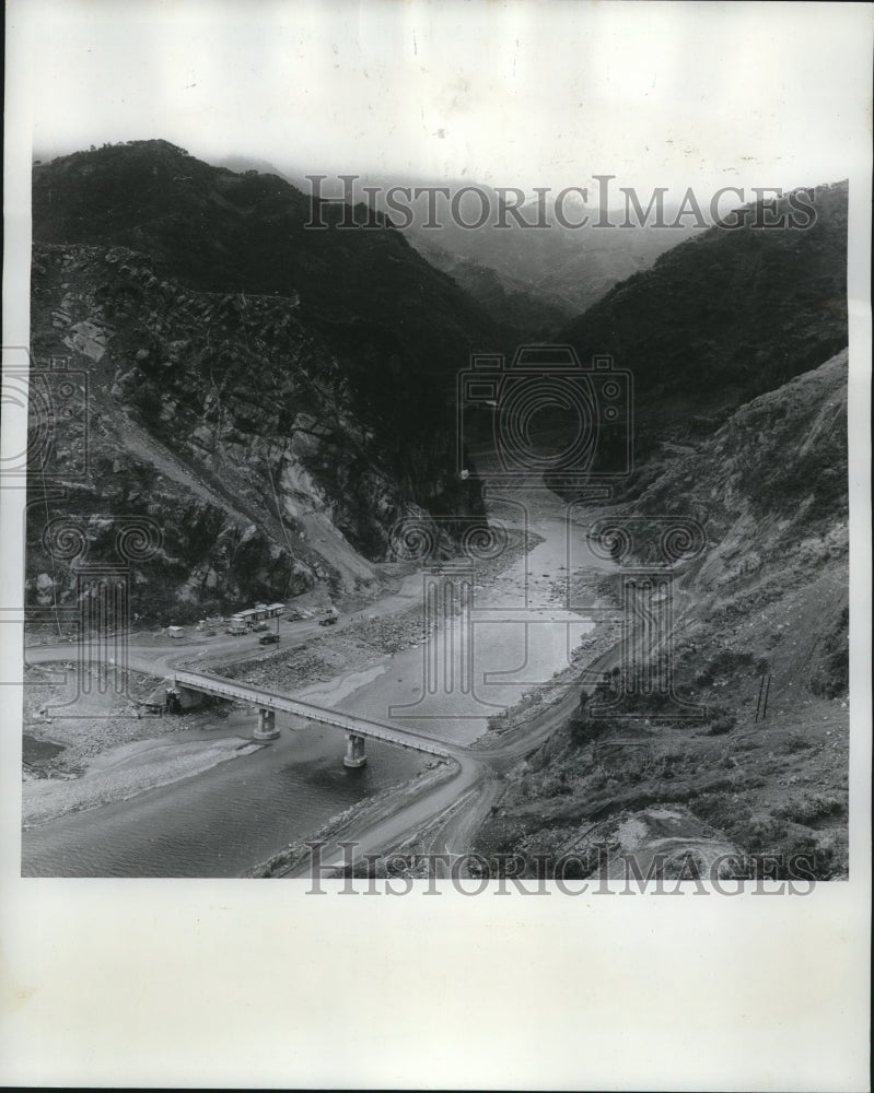 1951 Bridge Farming Water Project in Looms Over Taiwanese Landscape - Historic Images