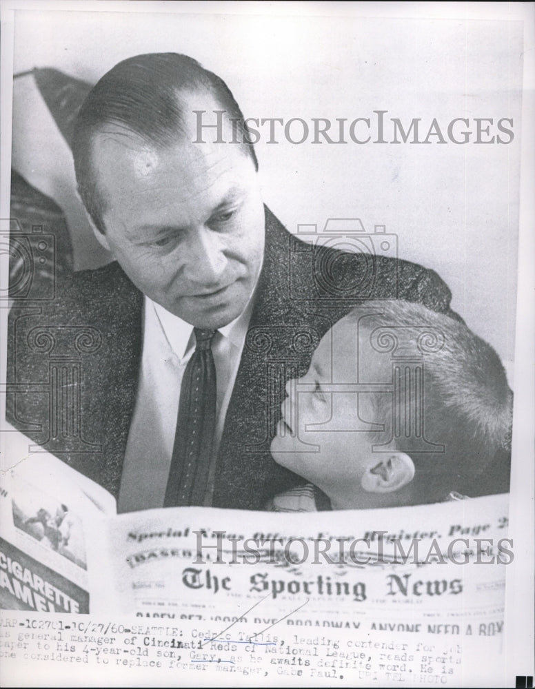 1960 Cedpic Tallis Cincinnati Reds General Manager Contender And Son - Historic Images