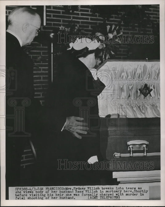 1951 Ross Willoh Widow Mourns Husband's Death Before Murder Charge - Historic Images