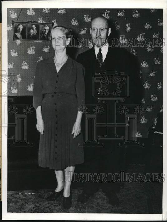 1941 Press Photo James Stephens & Caroline Thompson Marry After 43 Years - Historic Images